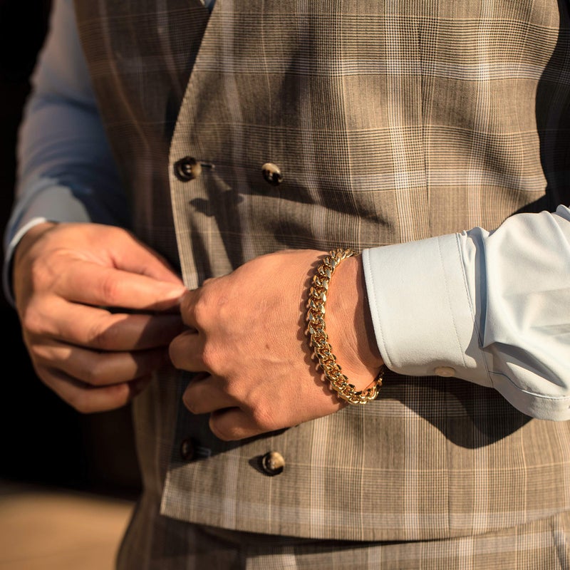 LIFETIME JEWELRY 11mm Miami Curb Cuban Link Chain Bracelet 24k Real Gold Plated (Gold, 9 inches) - Image 2